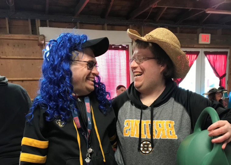 Two Adult Residents Having Fun at a Halloween Event